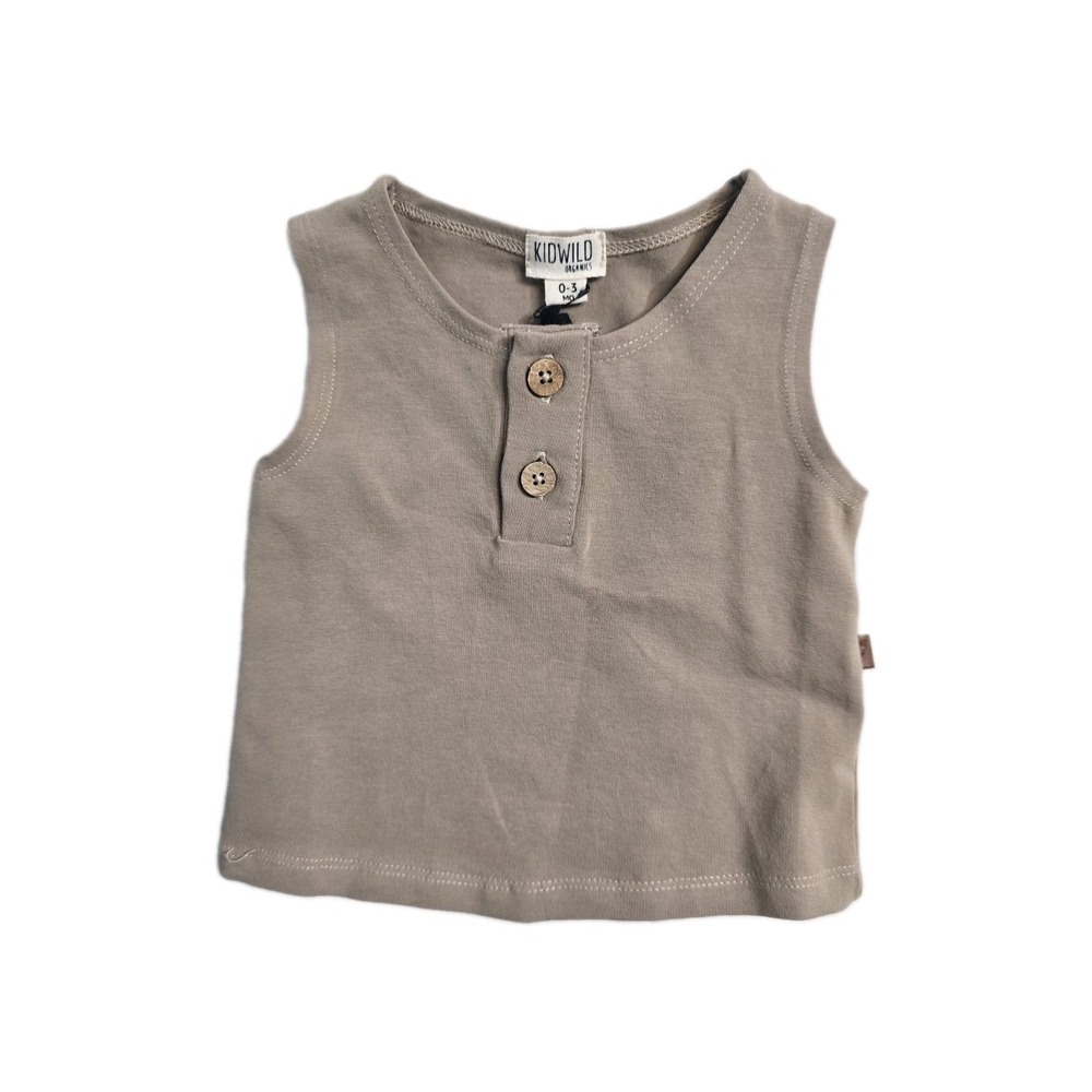 Kidwild Baby Boys Tank‎ Brown 0-3 Months  Organic  NWT